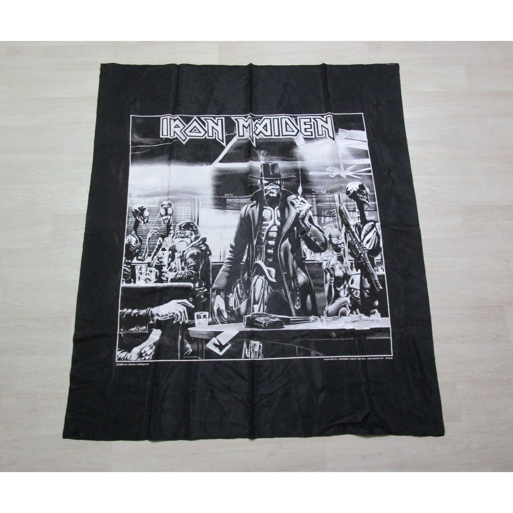 Vintage 1987 Iron Maiden‎ Merch Flag Wall Hanging Banner Tapestry 39" x 45"